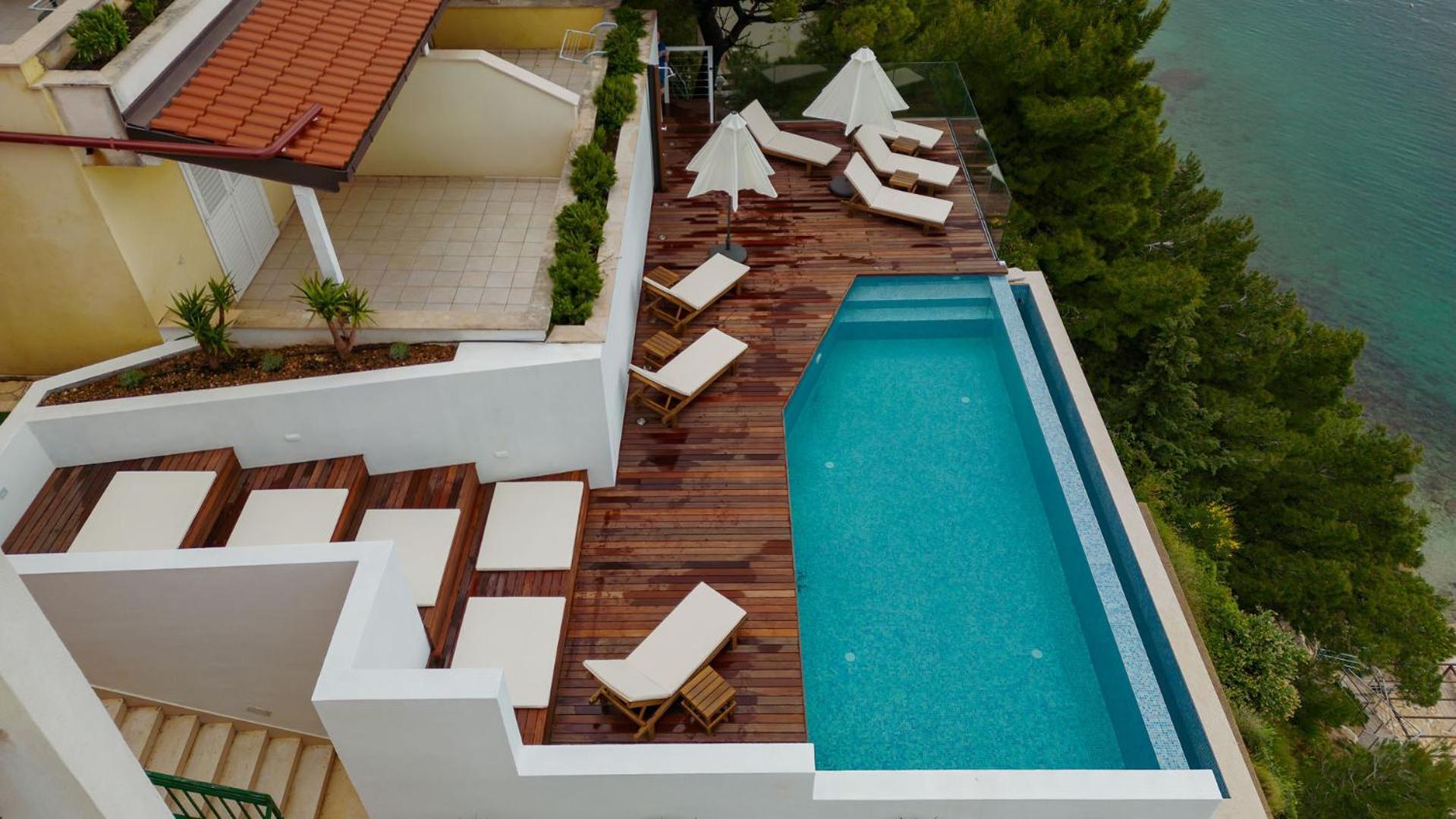 Luxury Apartments Villa Ruzmarina With New Heated Infinity Pool And Lounge Area Marusici  Εξωτερικό φωτογραφία